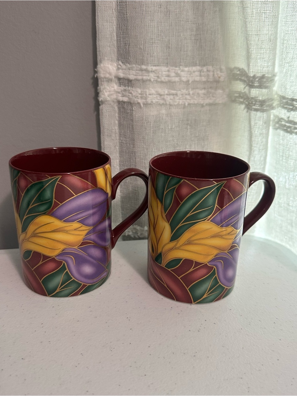 Fitz and Floyd Cloisonne Tropicana Coffee Mug Mint 9oz Japan